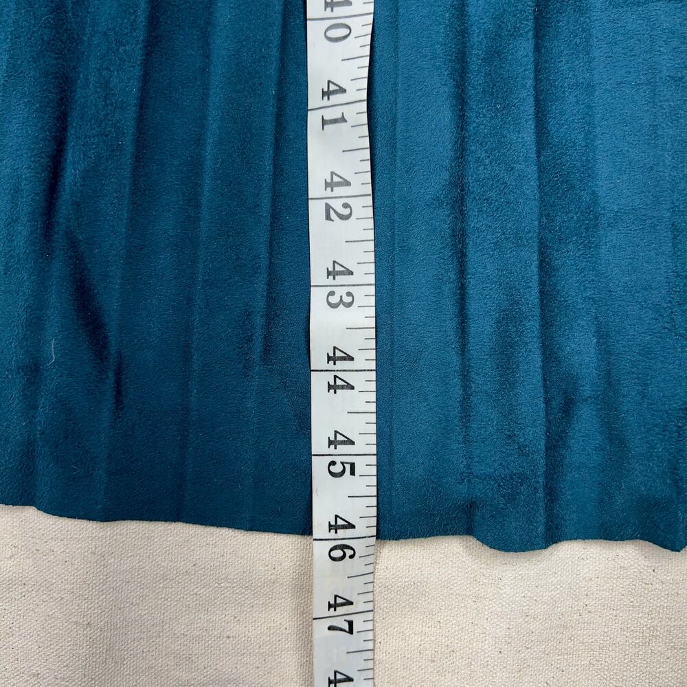 Ann Taylor Faux Suede Pleated Midi Dress 14P Teal Belted Wedding Guest NWT Party - Picture 13 of 13